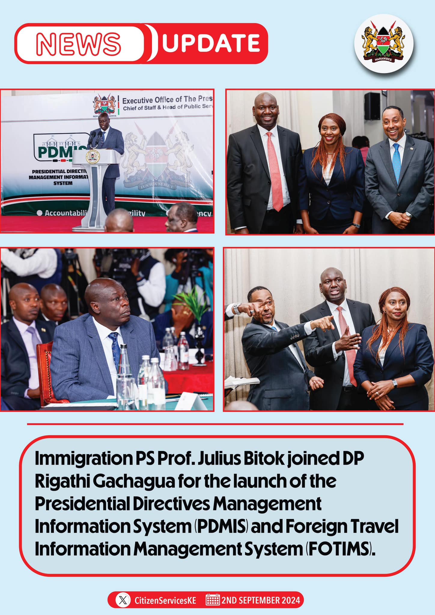 launch of the Presidential Directives Management Information System (PDMIS)